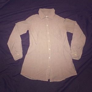 Striped Collard Button-Up Shirt with Pockets